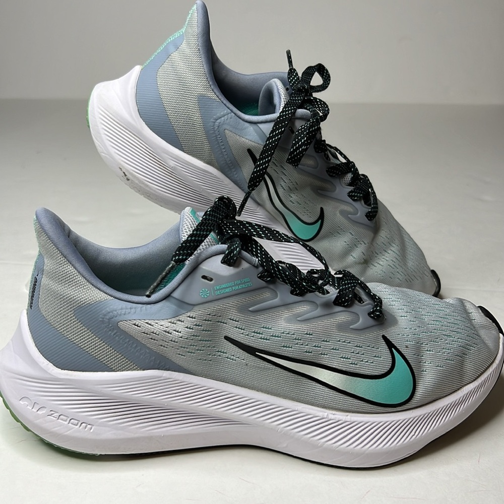 NIKE Air Zoom Winflo 7 Running Shoes Sneaker CJ0302-006 Gray Aqua Athletic SZ 8